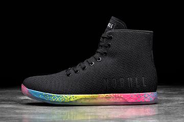 Black Nobull High-Top Neon Glitch Men's Trainers | CA P1470J